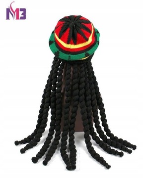 Зимняя шапка боб JAMAICA с дредами DREADS