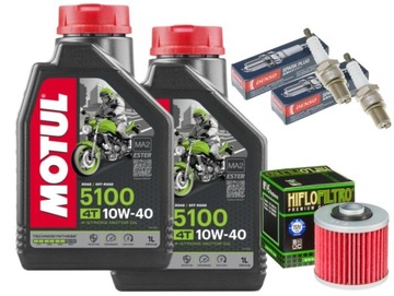 ZESTAW OLEJ MOTUL 5100 2L FILTR HF145 ŚWIECE YAMAHA XV250 VIRAGO 89-08