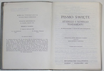 Pismo święte starego i nowego testamentu - Biblia Tysiąclecia