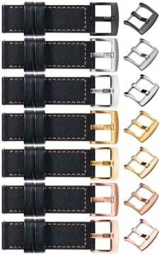 Pasek 24mm ekskluzywny do zegarka premium stylowy Polski Czarny