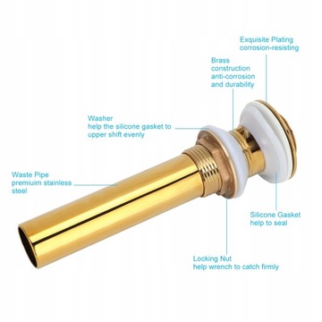Слив для раковины Gold без перелива Anti Clog