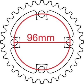 Узкая широкая звездочка 34T 96BCD BLACK SNAIL