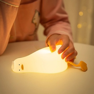 СВЕТОДИОДНЫЙ НОЧНИК ЛЕЖАЩАЯ УТКА ДЛЯ ДЕТЕЙ В ПОДАРОК ​​RGB ЦВЕТА USB ТАЙМЕР
