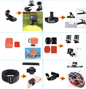 Zestaw XL Akcesoria do Kamer Sportowych GoPro 12 11 DJI Osmo Action 3 2 1