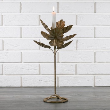 ПОДСВЕЧНИК LEAVES для длинной свечи, золото, XL