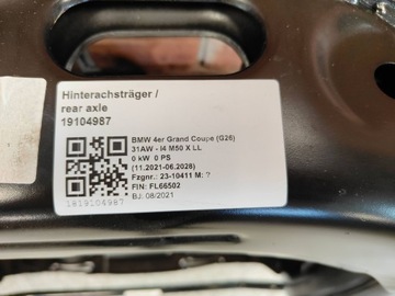 фото thumb №7, Bmw g26 i4 підрамник візок колиска зад задні 7916221 edrive