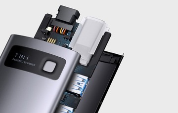 АДАПТЕР-ХАБ BASEUS 7 В 1 USB-C НА 3X USB3.0/HDMI/USB-C PD/VGA/ETHERNET RJ45