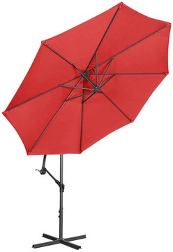 DUŻY PARASOL OGRODOWY NA WYSIĘGNIKU Z KORBĄ 300cm