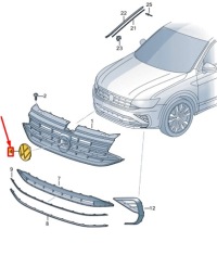 Vw tiguan ad радіатор решітка badge emblem 5na853601ldpj в Україні, фото thumb