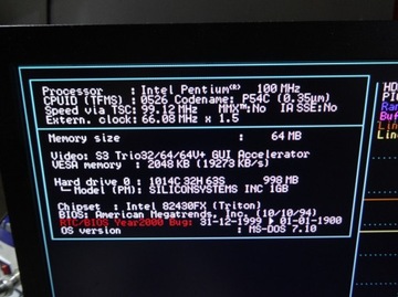 Материнская плата MB Socket7 MSI MS5119 V1 ЦП 100 МГц 64 МБ ОЗУ
