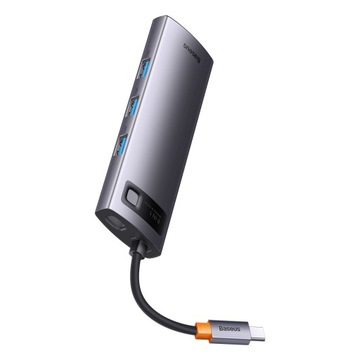 Адаптер BASEUS HUB 8in1 Type C — 3x USB3.0 PD Адаптер HDMI RJ45 SD/TF