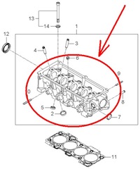 фото thumb №7, Головка kia picanto 1.0, 1.1 бензин mpi 2004-2011