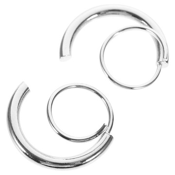 Серьги-кольца-спирали двойные белые 1,5х15см 2 шт.