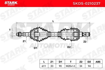 фото thumb №9, Stark skds-0210237 wał привідний перед ліва do opel astra g cc t98