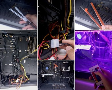 Aluminiowe listwy PC 2x24 LED RGB