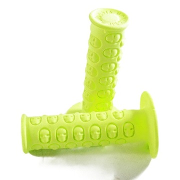 MANETKI GRIPY MOTOGRIP SKULL miękkie wygodne zielone MRF PIT BIKE CROSS