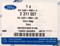 фото thumb №11, Клаксон правый kuga od 19.09.2016 2311007 оригинал