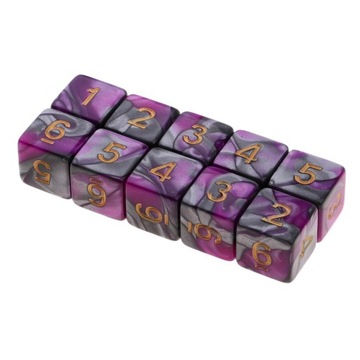 10PCS EDUCATIONAL GEOMETRIC D6 POLYHEDRAL NEW TEACHING Purple+Gray