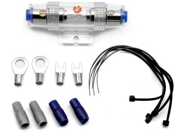 MOCNE PRZEWODY KABLE 8mm2 do WZMACNIACZ SUBWOOFER TUBA ZESTAW ZASILANIE