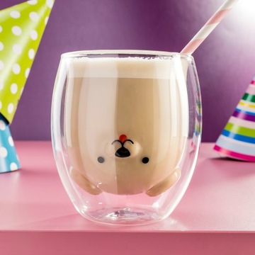 SZKLANKA PIESEK podwójne ścianki 300 ml SZKŁO pies