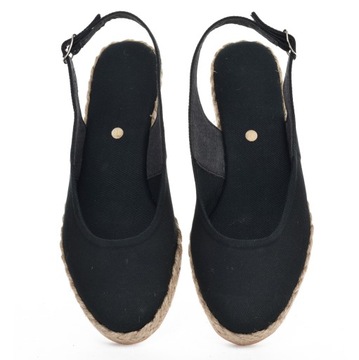 Espadryle płaskie odkryte czarne 39