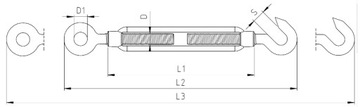 БОЛТ M8, кислотостойкий, с проушиной HAK, нержавеющая сталь, A4 8246C (1)