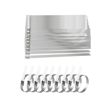 100 sztuk opasek kablowych ze stali nierdzewnej Elementy metalowe wielokrotnego użytku 4,6 mm x 150 mm