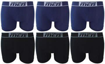 6 X GATTA BOXER BOKSERKI MĘSKIE BAWEŁNA GRANAT SZARY M
