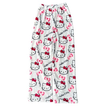 Хэллоуин Sanrio Hello Kitty Пижамные штаны Аниме Флис Двойная Z