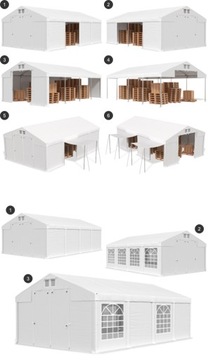 Палатка складская 6х8м DAS 560 P складские помещения