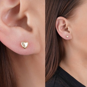 Серьги для малышки СЕРДЕЧКИ HEARTS 585 ПОДАРОК