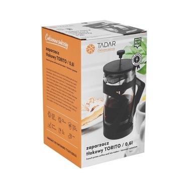 Żaroodporny DZBANEK do herbaty ZAPARZACZ DO KAWY tłokowy FRENCH PRESS 0,6L