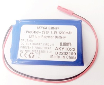 АККУМУЛЯТОР Li-Poly 1200 мАч 7,4 В JST-2 12X34X50 мм