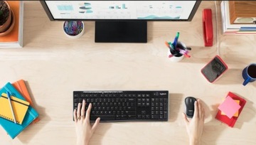 Комплект клавиатуры и мыши Logitech MK270 черный 920-004509