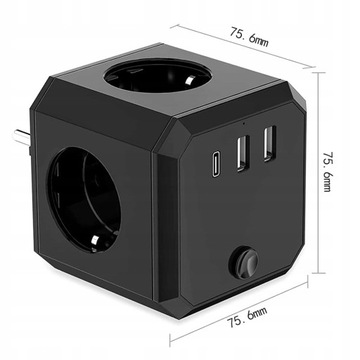 CUBE 4 РОЗЕТКИ USB Type C 7в1 без кабеля