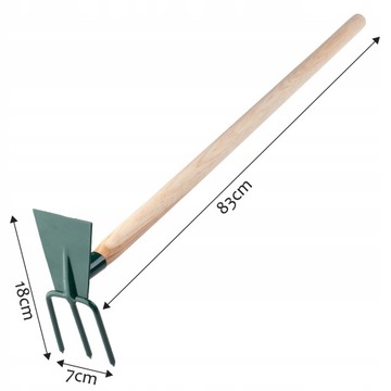 MOTYKA MOTYCZKA OGRODOWA DO KOPANIA KOPACZKA Z WIDEŁKAMI 7cm HACZKA 83cm