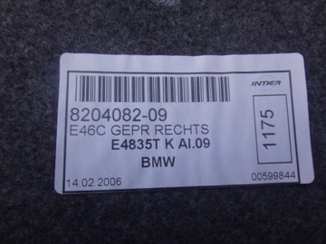 фото thumb №6, Боковина обивка багажника правые зад bmw e46 cabrio
