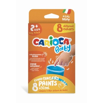 Пальчиковые краски CARIOCA BABY, 8 цветов, для детей 2+