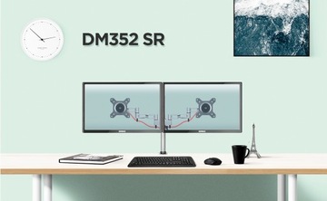 Duronic DM352 SR Uchwyt do dwóch monitorów srebrny