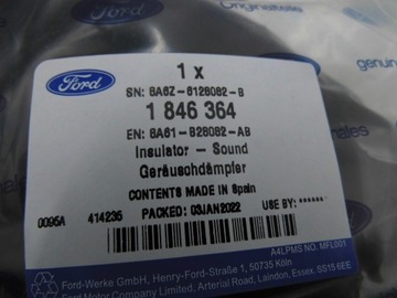 IZOLACJA BŁOTNIKA PRZÓD ECOSPORT KUGA MONDEO FOCUS 1846364 _ 8A61-B28082-AB