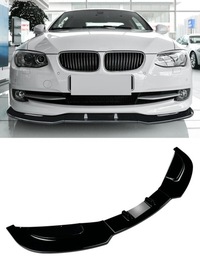 фото thumb №11, Bmw e92 e93 2006-2013 чорний блиск накладка спліттер бампера звичайного