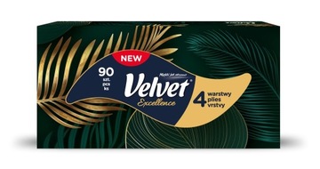 Chusteczki wyciągane Velvet Excellence uniwersalne 4W kartonik 90 sztuk