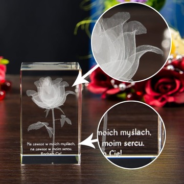 3D КРИСТАЛЛ # 3D Роза для любимой — Персонализированный цветок любви # RKWM1