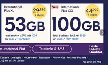 Карта Lycamobile DE SIM Internet International Plus XXL 150 ГБ