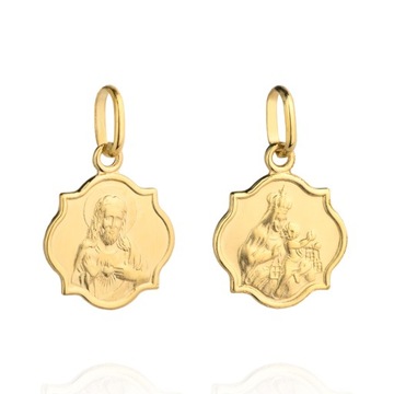 КУЛОН ЗОЛОТАЯ МЕДАЛЬ 585 ДВУХСТОРОННИЙ Scapular