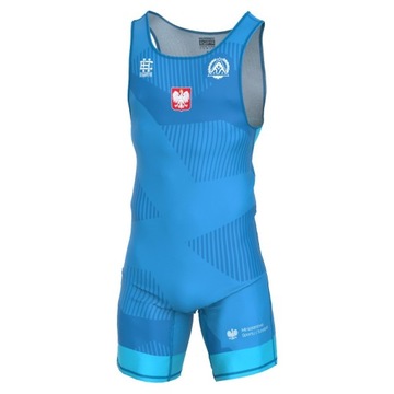 Униформа борцовского трико Kosium National Team WRESTLING POLAND 2XL, СИНЯЯ