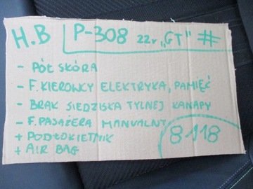 фото thumb №11, Оббивка шкіра сидіння peugeot 308 hb pół шкіра