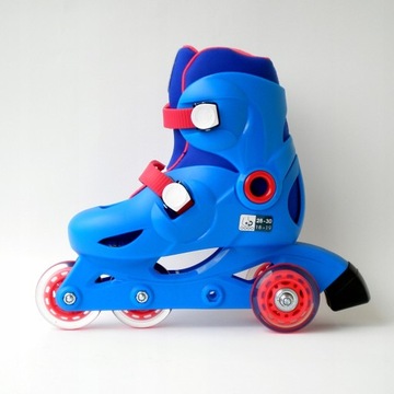 Детские роликовые коньки Kid Blue для обучения катанию, с боковыми пряжками, размеры колес 30-31-32.
