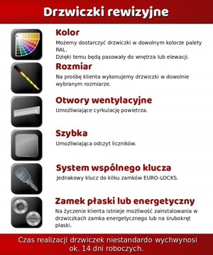 Drzwiczki rewizyjne metalowe 30x30 cm zamek/uchwyt