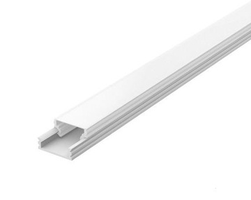 PROFIL LISTWA LED KANAŁ KORYTKO PCV BIAŁY 16x12mm 1m SZYBKA KLOSZ MLECZNY